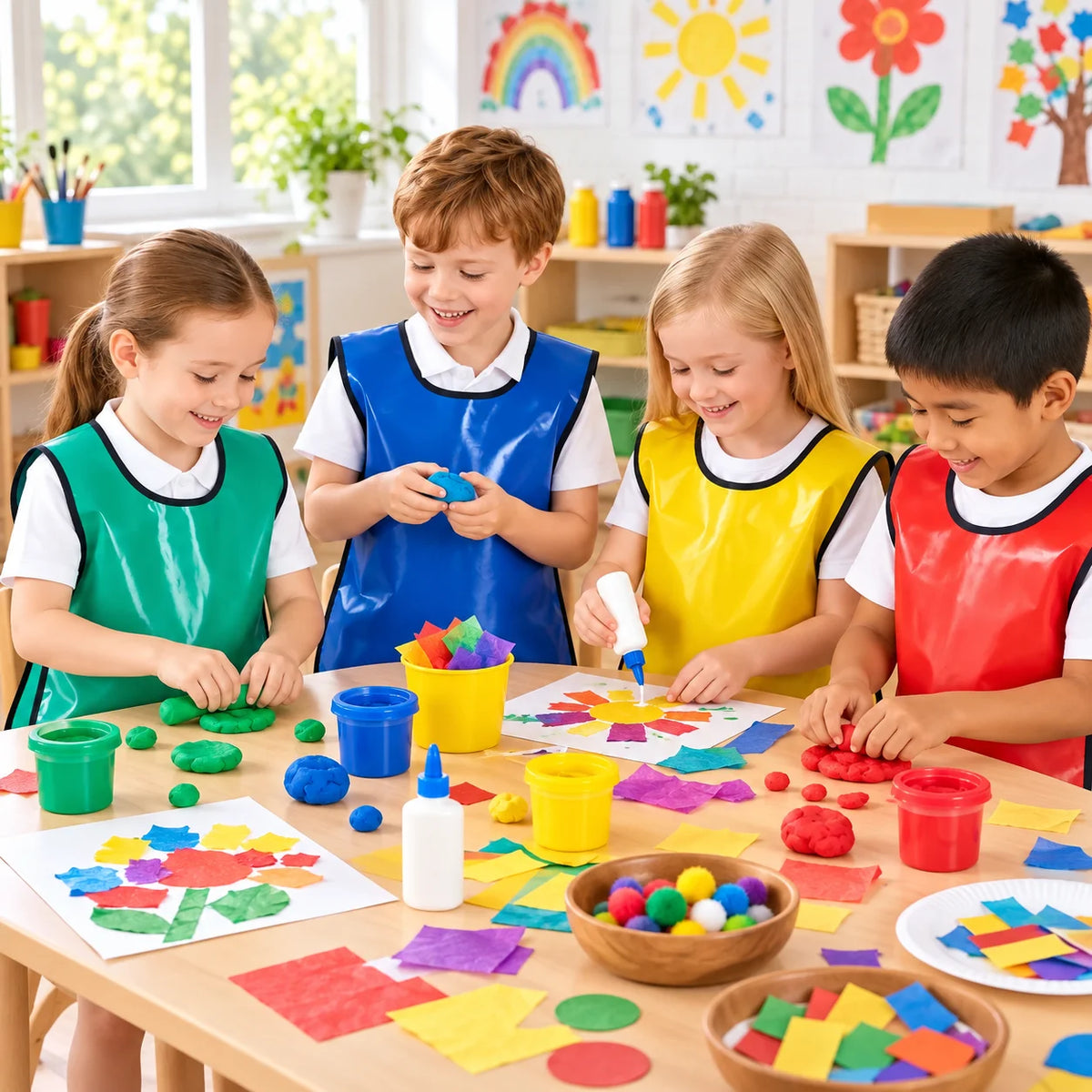 Children’s PVC Coated Tabards-Pack of 4-Children’s PVC Coated Tabards-Pack of 4