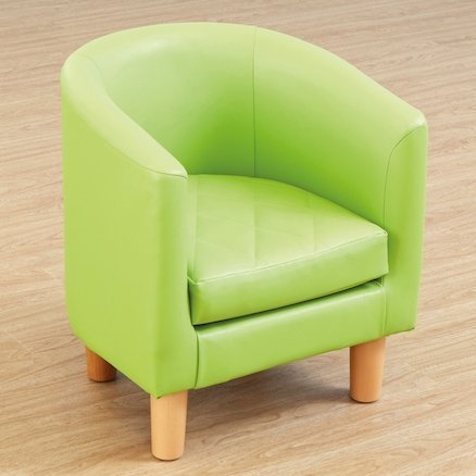 Children's Tub Chair - Green, Write description These stylish Children's Tub Chair Green is a small version of an adult tub chair and sofa but perfectly sized for children. The Children's Tub Chair n Green is not just stylish but practical and robust and comfortable and easy to wipe clean. It is crafted from high-quality materials that are designed to withstand the daily wear and tear of child's play, making it an ideal choice for playrooms, nurseries, or even your child's bedroom. The vibrant green color a