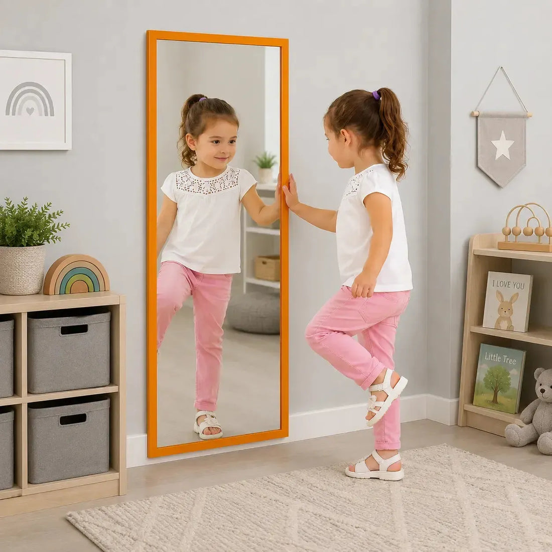 Childrens Wall Mounted Unbreakable Mirror-Childrens Wall Mounted Unbreakable Mirror