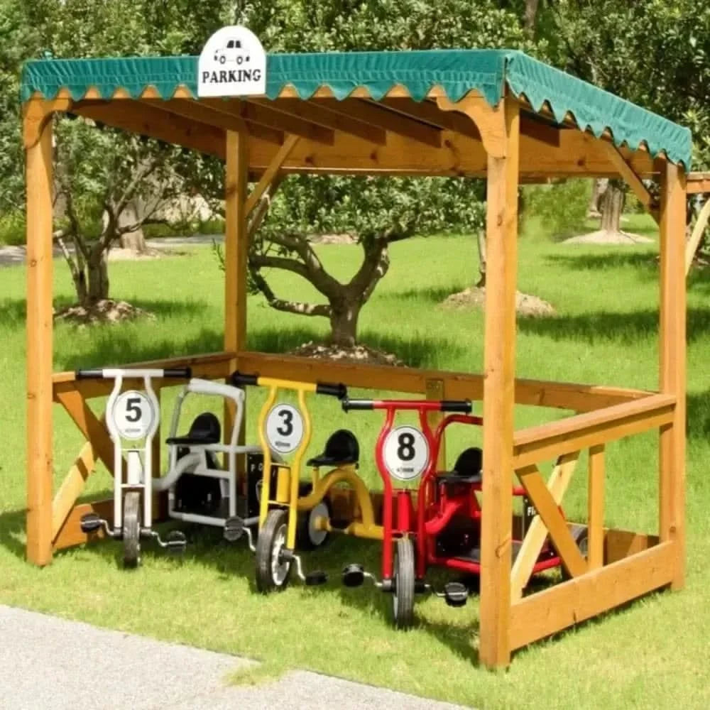 Childrens Wooden Outdoor Parking Shelter-Childrens Wooden Outdoor Parking Shelter
