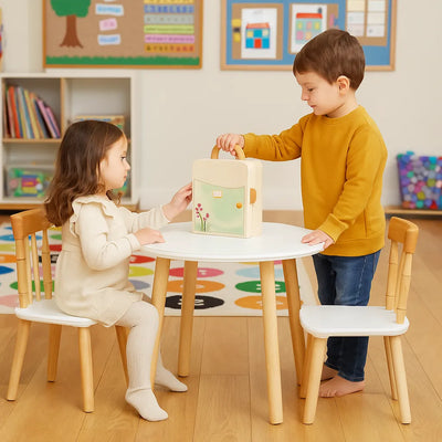 Children's Wooden Table and Chairs-Children's Wooden Table and Chairs