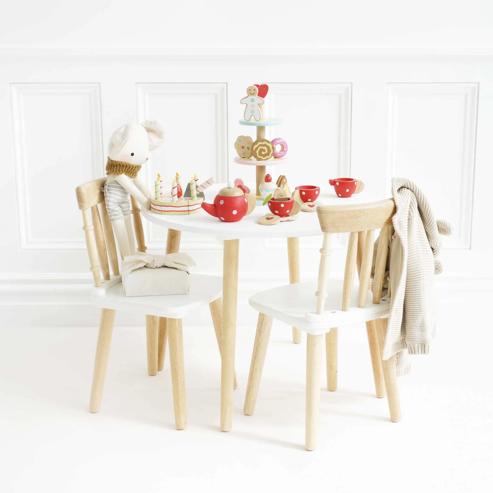 Children's Wooden Table and Chairs-Children's Wooden Table and Chairs