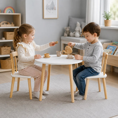 Children's Wooden Table and Chairs-Children's Wooden Table and Chairs