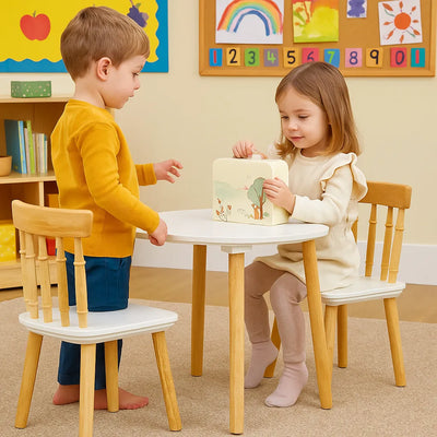 Children's Wooden Table and Chairs-Children's Wooden Table and Chairs