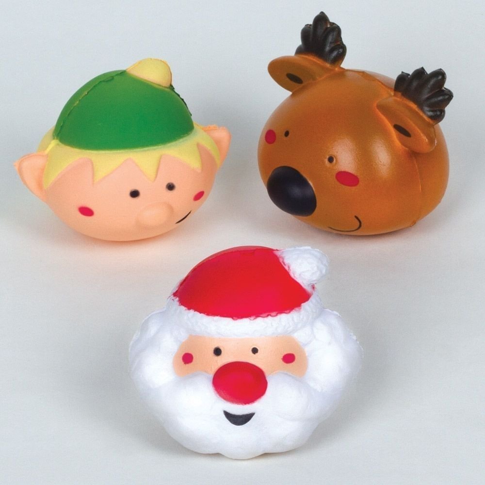 Christmas Stress Balls, These Christmas Stress Balls are festive favourites which are sure to please, go on - give ‘em a squeeze! Children will be drawn to our gang of Christmas Stress Ball characters - so many familiar faces to choose from but they’ll recognise them all. Santa and Rudolph are just two of the holiday pals you can expect to find and they’re not quite what you expect! Each member of the Christmas Stress Balls gang is delightfully squishy, so you can go to down squeezing and moulding, shaping 