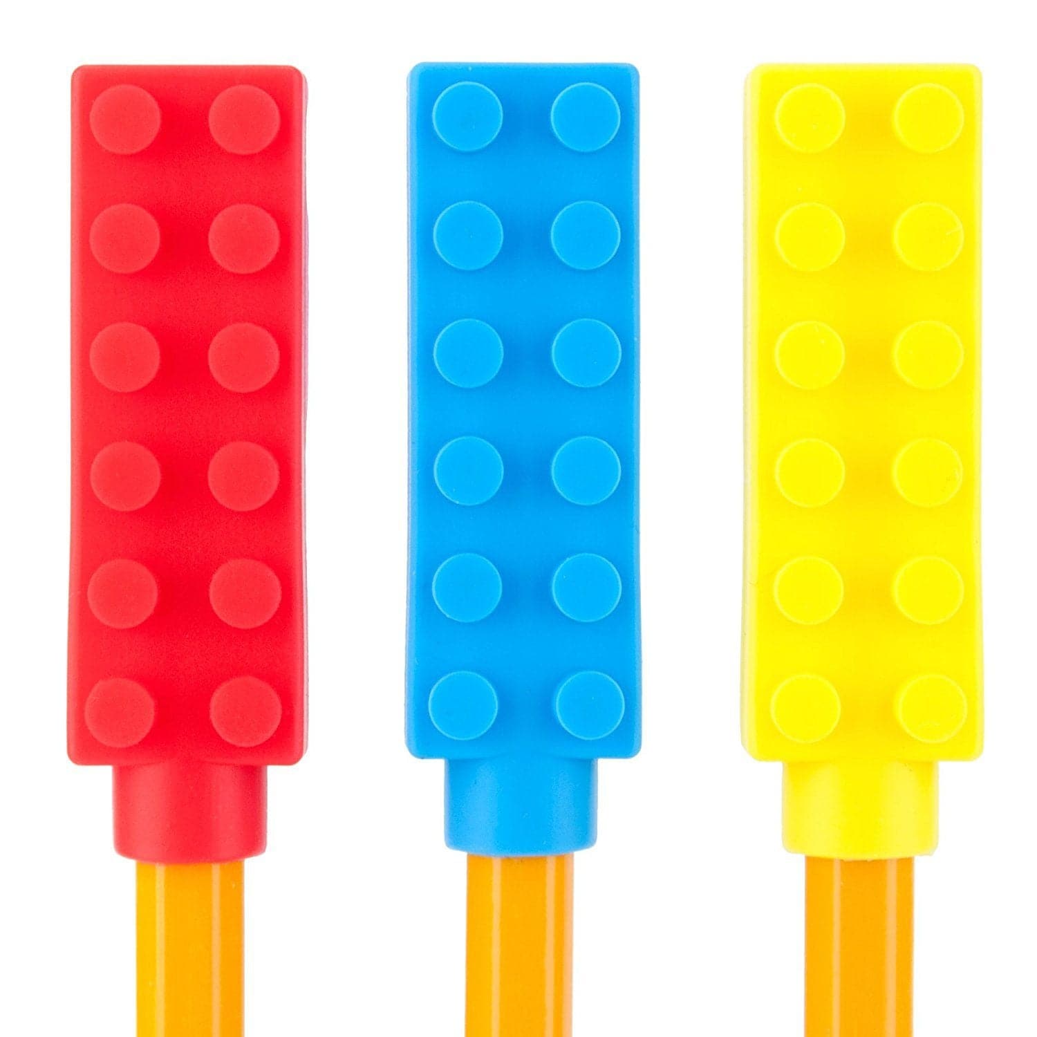 CHUIT Block Stick Chewable Pencil Topper, The Chuit Block Stick Chewable Pencil Topper is a must-have tool for anyone who needs help improving attention and focus, especially in a classroom setting. Designed with a Lego Brick theme, this chewable pencil topper from Sensory Education is not only fun and engaging but also highly beneficial for individuals with special needs.Whether you or your child are on the autism spectrum, have ADHD, SPD, teething issues, or simply require oral stimulation or calming, thi
