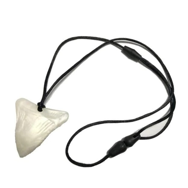 CHUIT Shark Chew Teether Necklace, A shark with an attitude! Easy for child to grasp, hold and chew. The silicone shark tooth sensory chew necklaces are designed to stimulate Visual, Motor & Sensory development. They help with coordination, combines exercise for young hands, gums, and teeth. They gently rub a kid's gums in order to provide instant gum massage, teething relief, stress, and anxiety relief. Each shark tooth chewelry pendant necklace comes with a durable cord and breakaway clasp to prevent chok