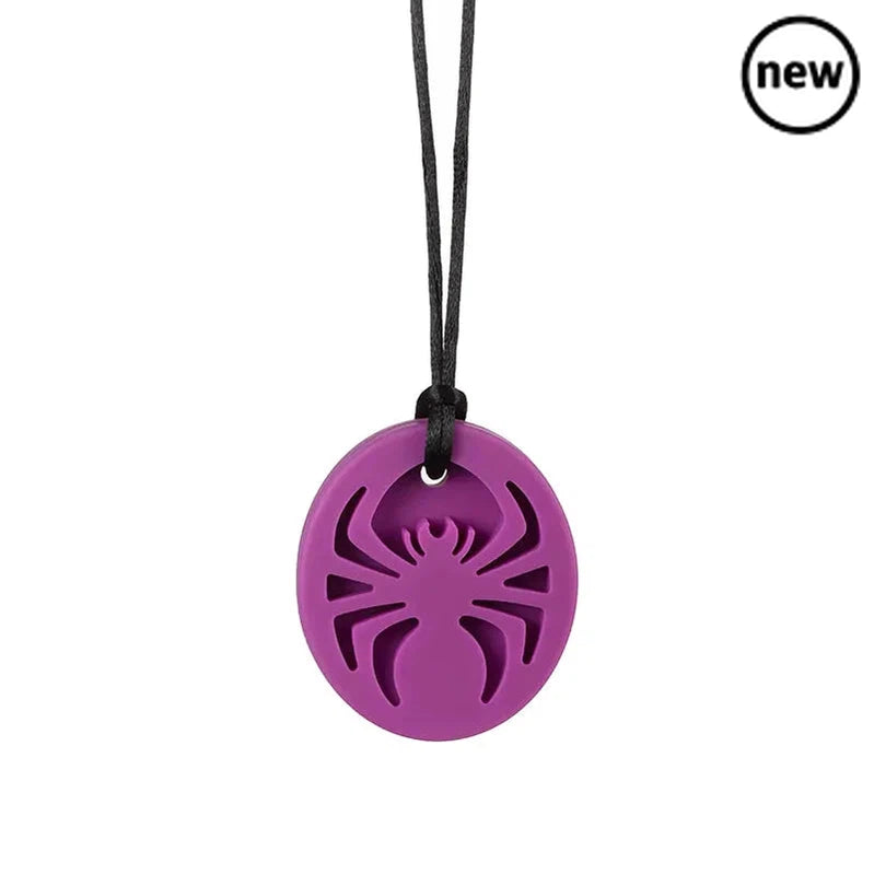 CHUIT Spider Sense Chew Necklace, The CHUIT Spider Sense Chew Necklace is the ultimate accessory for anyone who needs a safe and discreet solution for their chewing needs. Designed with Spider-Man and creepy crawly fans in mind, this chew necklace not only provides a cool and edgy look but also serves as a fantastic oral and hand fidget.Whether it's during times of stress, when focusing on homework, or engaging in other activities, the Spider Bite necklace is here to help. By offering a calming and soothing