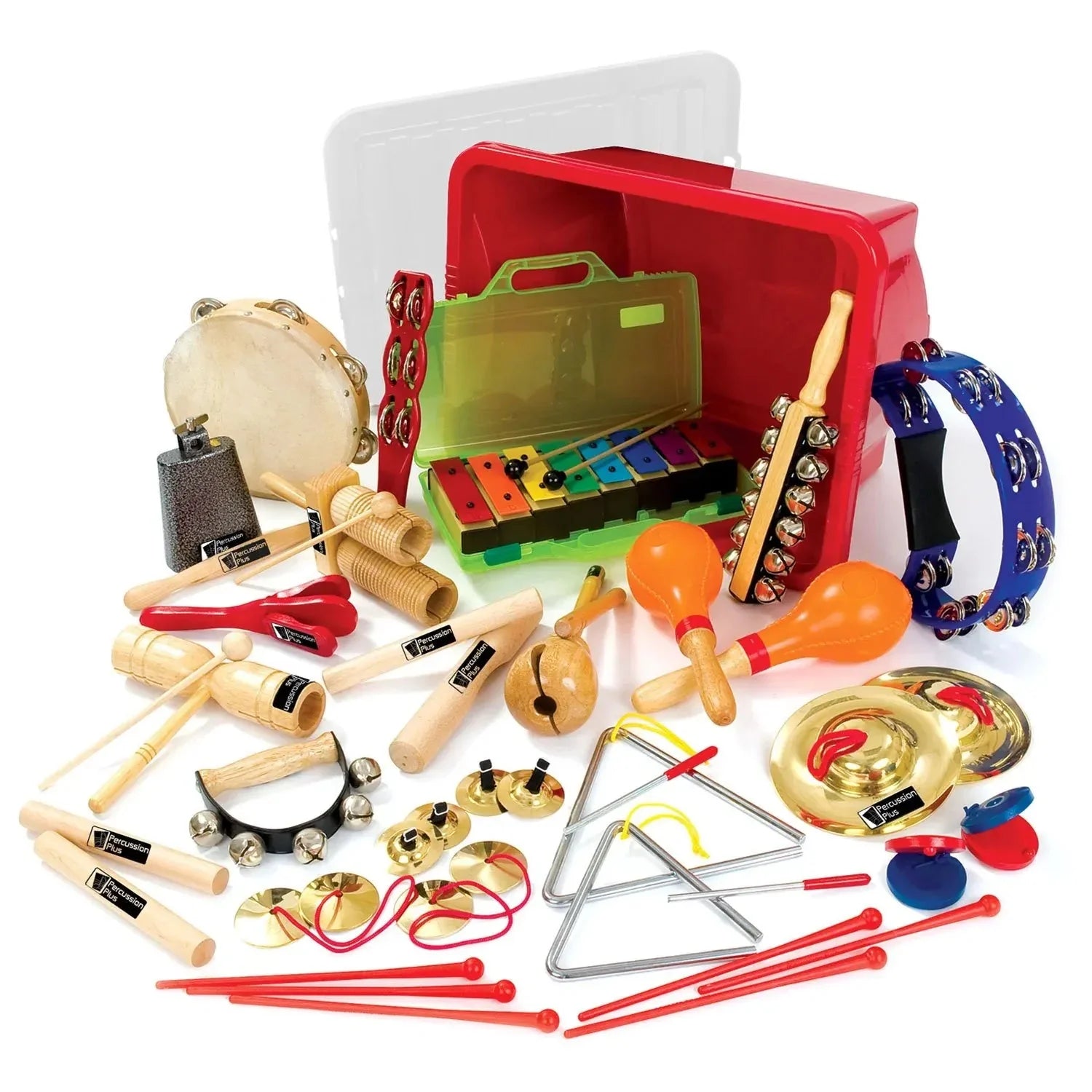 Class percussion pack, The Class percussion pack has sufficient hand held percussion instruments for up to 30 pupils The Class percussion pack is suitable for Key Stages 1 and 2. A great classroom resource for children who will love the musical instruments and teachers will also value the quality of each musical piece. All genuine Percussion Plus quality instruments. Percussion Classpack. Sufficient hand held percussion for up to 30 pupils Suitable for Key Stages 1 and 2. All genuine Percussion Plus quality