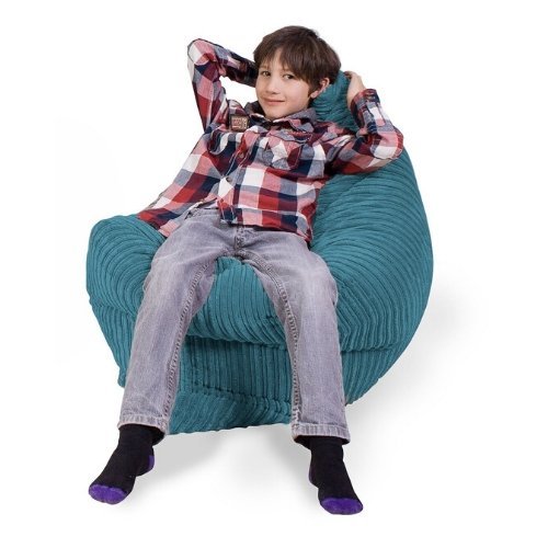 Classic Cord Junior Bean Bag - Green, This Classic Cord beanbag is a super tactile lounging cushion, perfect for kids ranging from 5 - 12 years old. Being so large, when turned on its side.The classic cord beanbag may also be used as a cosy armchair style beanbag for young adults though.Made with soft classic cord fabric, it is very cosy and comfyFeatures Ideal for the house and garden Seating position may be varied to create a lounger, seat or bed style 5+ seating positions possible Designed with children 