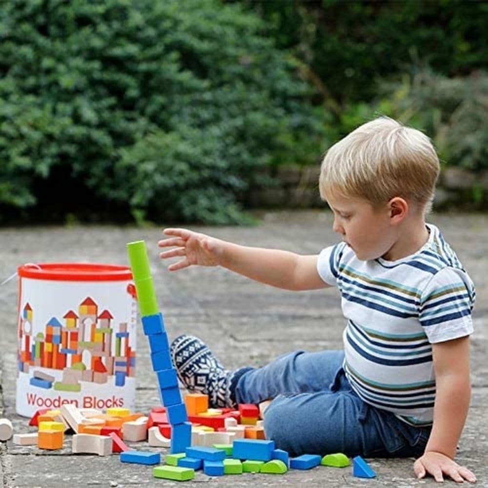 Classic World 100 Blocks Set, The Classic World building blocks offer a comprehensive developmental experience for children. Not only are they engaging toys that capture children's imaginations, but they also serve multiple educational and developmental purposes. Motor Skills: The act of grasping, stacking, and aligning the blocks hones fine motor skills, which are essential for a wide range of daily activities. Problem-Solving: Figuring out how to build a stable structure or create a particular design invo