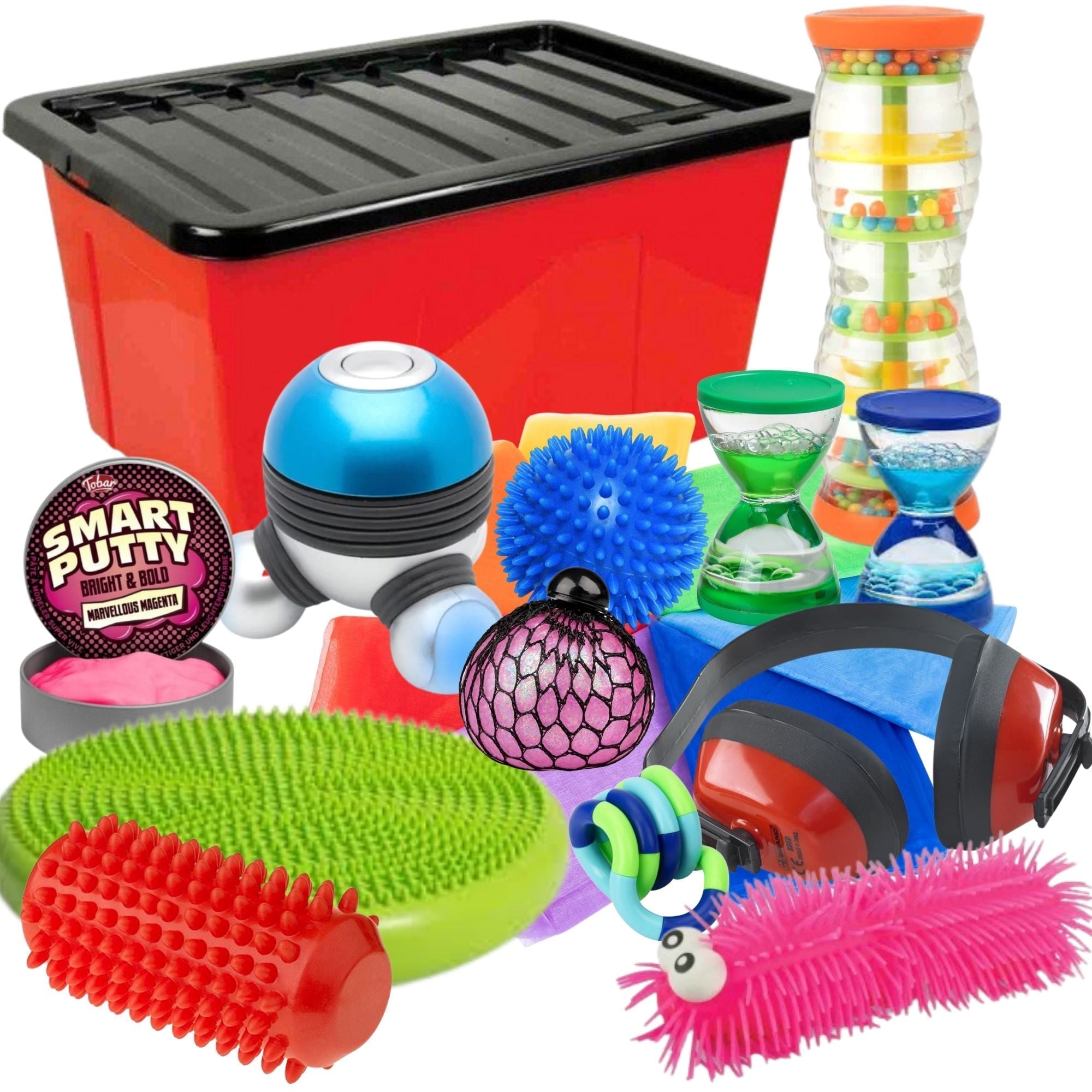 Classroom Break Box, NEW FOR 2022/2023 LAUNCHED 8TH OCTOBER When children start fidgeting and getting restless, Reach out for the fantastic Classroom Break Box! This complete classroom break box sensory kit is packed with our some of our best sensory toys and goodies, our Break Boxes provide an outlet for children to channel their inner spirit and regulate feelings and emotions through play. Provide a focal point for children to stop Fidgeting with therapeutic activities Sensory Tools to develop fine motor 