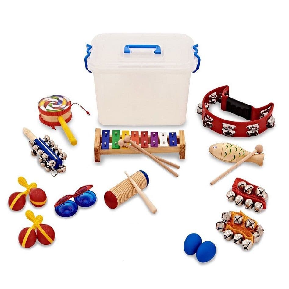 Classroom Percussion Value Pack, The Classroom percussion Value pack is ideal for schools and classrooms and offers a great value bundle for educators. Hand percussion and other untuned instruments are known to encourage musical development in early years, as well as motivate social and motor skills. The Classroom Percussion Value Pack is useful in an educational setting this percussion set is ideal for classroom ensembles, and can be used as a tool to teach the basics of rhythm. The Classroom Percussion Va