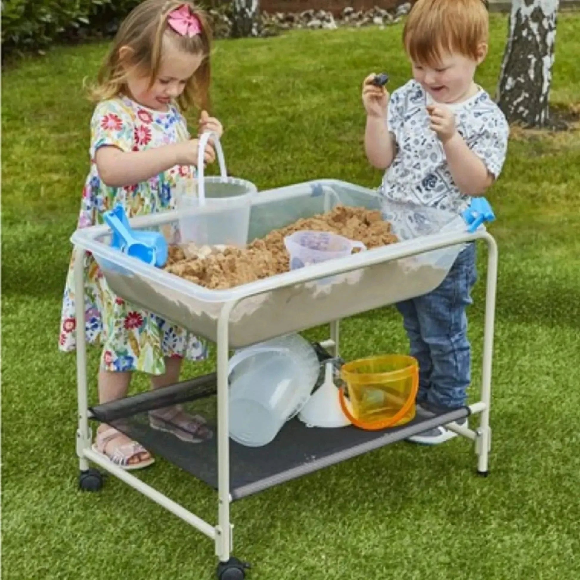 Clear Desktop Sand and Water Tray with Stand-Clear Desktop Sand and Water Tray with Stand