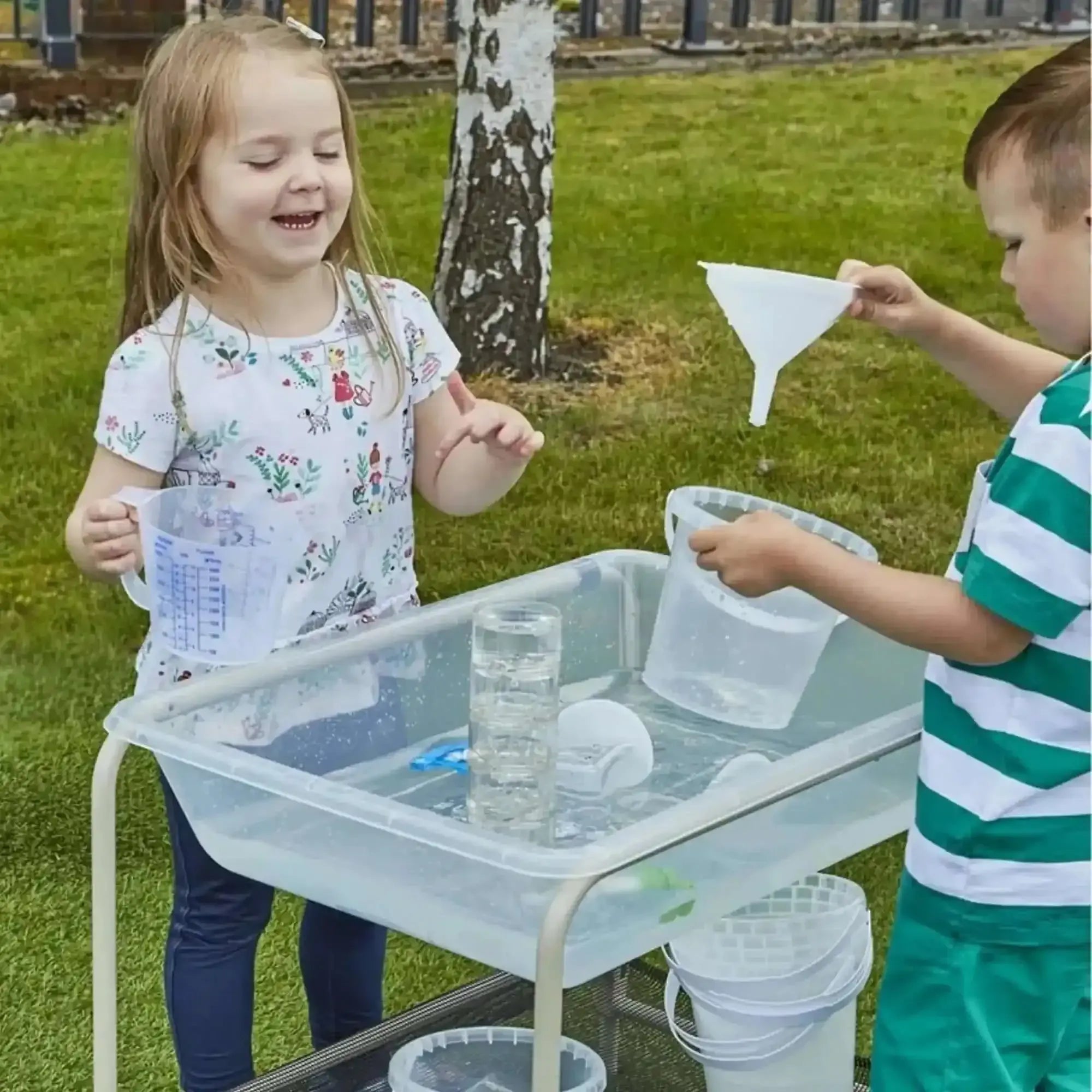 Clear Desktop Sand and Water Tray with Stand-Clear Desktop Sand and Water Tray with Stand