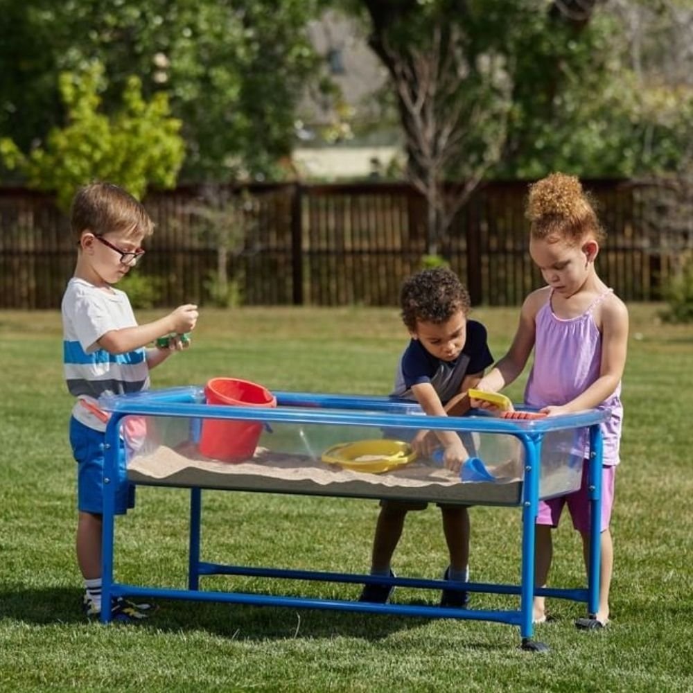 Clear Water Tray and Stand 58cm, The 58cm Clear Water Play Table: A Versatile and Interactive Play Resource The 58cm Clear Water Play Table is a fantastic addition to any early childhood learning environment. It offers a wide range of benefits for young learners and educators. Here are some key features and advantages of this play table: 1. Generous Size: With a spacious tray size of 110 x 60.5 x 21.5cm, this play table provides ample space for children to explore and engage in sensory water play activities