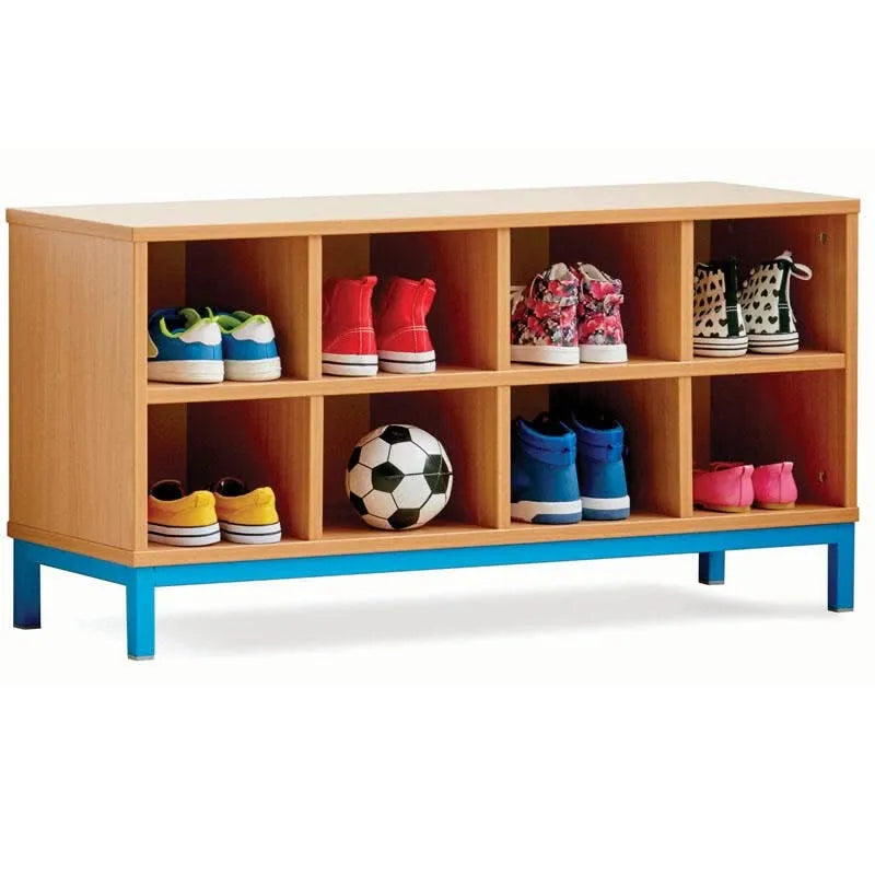 Cloakroom Bench with 8 Storage Compartments-Cloakroom Bench with 8 Storage Compartments