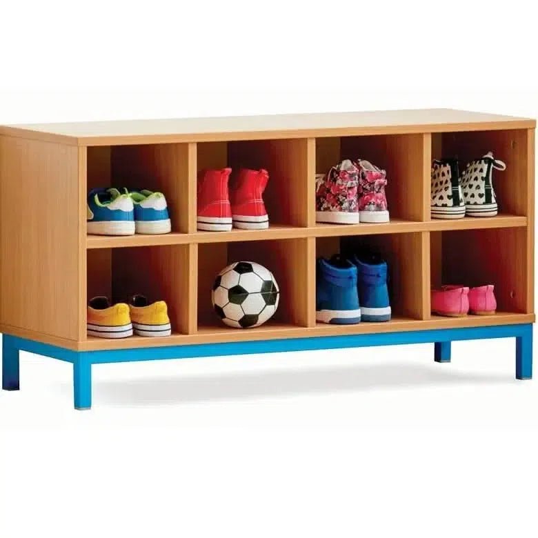 Cloakroom Bench with 8 Storage Compartments-Cloakroom Bench with 8 Storage Compartments