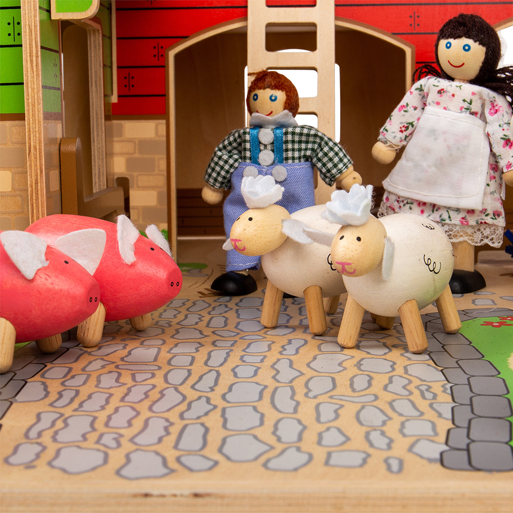 Cobblestone Farm Toy Bundle, Young farmers can round up their livestock and enjoy muddy fun with our exclusive Tidlo Cobblestone Farm Toy Bundle. Enjoy hours of pretend play with the included Cobblestone Farm, Farm Animals, Tractor & Trailer, and Farm Family. Made from high-quality, responsibly sourced materials, each farm toy in this small world play set is designed for little hands to play with. Toy farms are a great way to encourage creative and imaginative play sessions as youngsters manage their animal