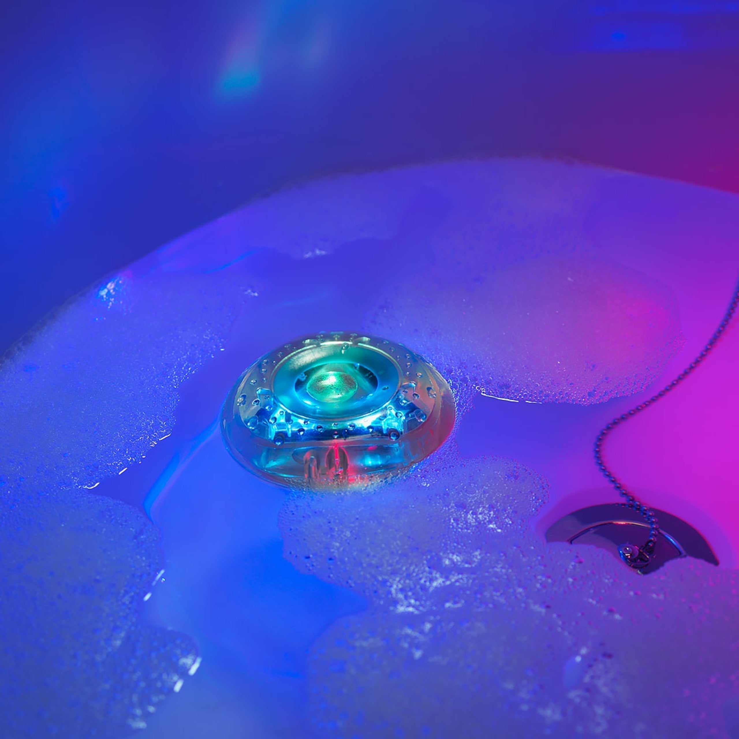 Colour Changing Disco Bath Light, Dive into a sea of light and color with our Disco Colour Changing Bath Light! Immerse your bathtub in an extravaganza of glowing shades, turning the mundane task of bathing into a captivating, fun-filled experience for both adults and kids alike. Designed to float effortlessly on water, this spectacular bath light brings the essence of a lively disco to your home. With its mesmerizing colour-changing capability, your bathtub will become a vibrant dance floor, popping with b