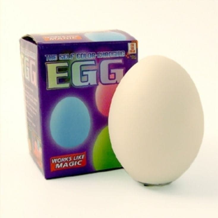 Colour changing egg, Watch in amazement as the Colour changing Egg slowly flows through its stunning range of colours. You can place the colour changing egg anywhere you want. Perfect for use in a sensory den or next to a children's bed as a soothing night light. The colour changing egg lights up from within and gradually fades through a whole spectrum of colours. It also features a colour locking button to pause the morphing on a particular shade of light. White when switched off Slowly changes colour like