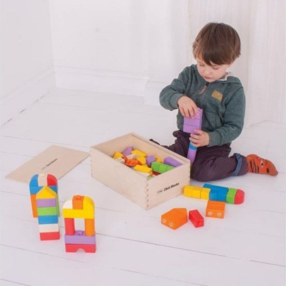Coloured Click Blocks (100 Pieces), Discover the endless possibilities of creative construction with this versatile set of Coloured Click Blocks. Designed to inspire the architects of tomorrow, these Coloured Click Blocks offer a tactile and engaging play experience. Coloured Click Blocks (100 Pieces) Features: 🎨 Assorted Colours and Shapes: The Coloured Click Blocks set includes blocks in a variety of shapes and colours, allowing children to let their imaginations run wild. They can create anything from to