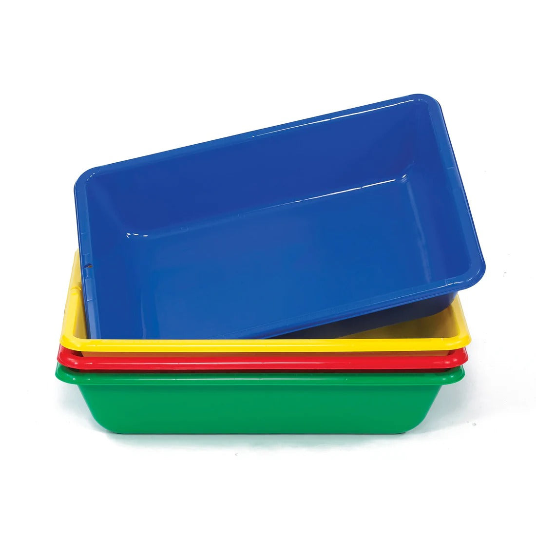 Coloured Desktop Sand and Water Tray Fun Pack Of 4, These stackable colour sand and water trays are ideal for children to create sand, water and messy play. The Colour sand and water trays are ideal for nurseries and classrooms with limited space. The Colour Sand & Water trays are easy to store away or transport. They are ideal for outdoor play or use indoors for sand, water or messy play. Why not try filling the sand and water trays with a range of different messy play materials. Discuss the different text