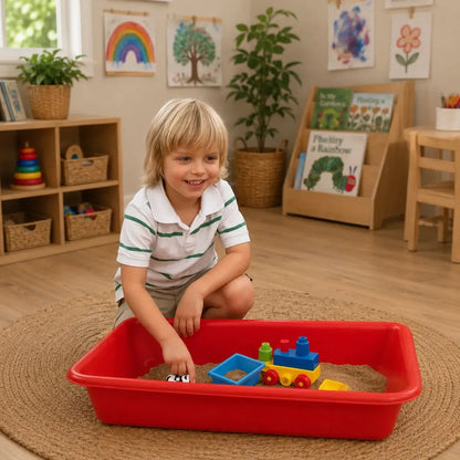 Coloured Desktop Sand and Water Tray with Stand-Coloured Desktop Sand and Water Tray with Stand