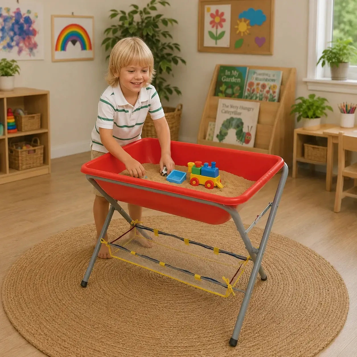 Coloured Desktop Sand and Water Tray with Stand-Coloured Desktop Sand and Water Tray with Stand