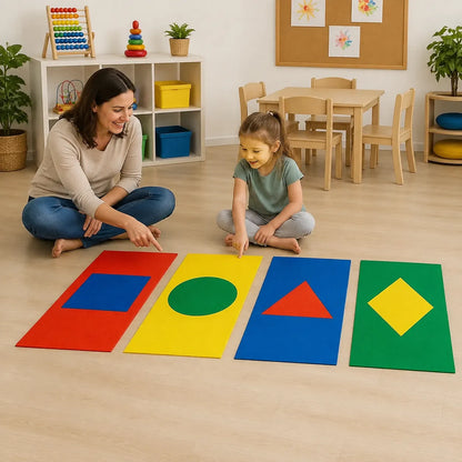 Four shape mats for family learning