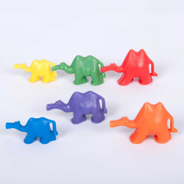 Connecting Camels pk 96, Our TickiT® Connecting Camels are a colourful and fun way for your child to improve their mathematical skills. The Connecting Camels come in six colours and three different sizes, they are easy to connect together - head to tail. Children will enjoy using these friendly fellows for exploring numbers, colour identification, algebra, shape and space, sorting, grouping, measurement and data. Promotes counting, number recognition, estimation and quick mental maths. In formation the came