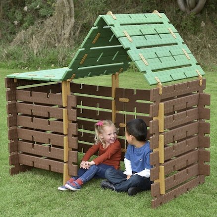 Constructa Cabin 60pk, This exciting Constructa Cabin 60pk set will allow children to build their very own cabin in the woods, mighty pirate ship or cosy den. The Constructa Cabin 60pk pieces are designed to be easy for young children to connect and build. The Constructa Cabin 60pk set can be used indoors or outdoors. All the pieces of the Constructa Cabin are made from durable plastic. Encourage children to move around freely while exploring positional and comparative language. Can the children get under, 