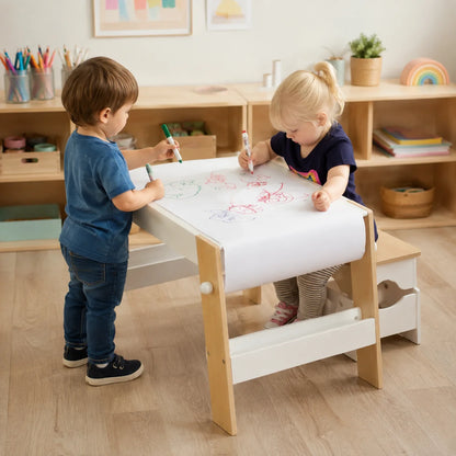Activity Table with Paper Roll and Chair