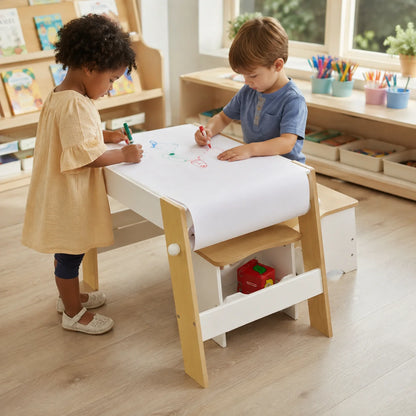 Activity Table with Paper Roll and Chair