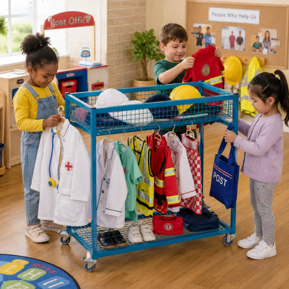Role Play Dressing Up Metal Storage Trolley Blue