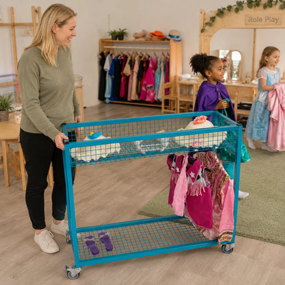 Role Play Dressing Up Metal Storage Trolley Blue