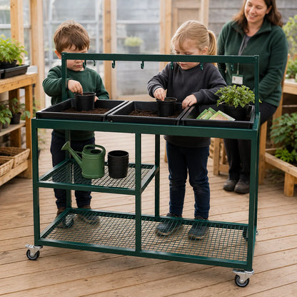 Garden Potting Station Metal Trolley