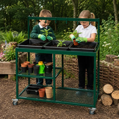 Garden Potting Station Metal Trolley