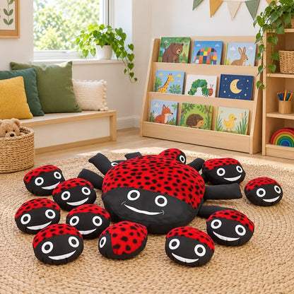 Ladybird Cushion and 15 Baby Ladybird Cushions
