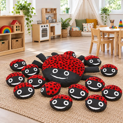 Ladybird Cushion and 15 Baby Ladybird Cushions