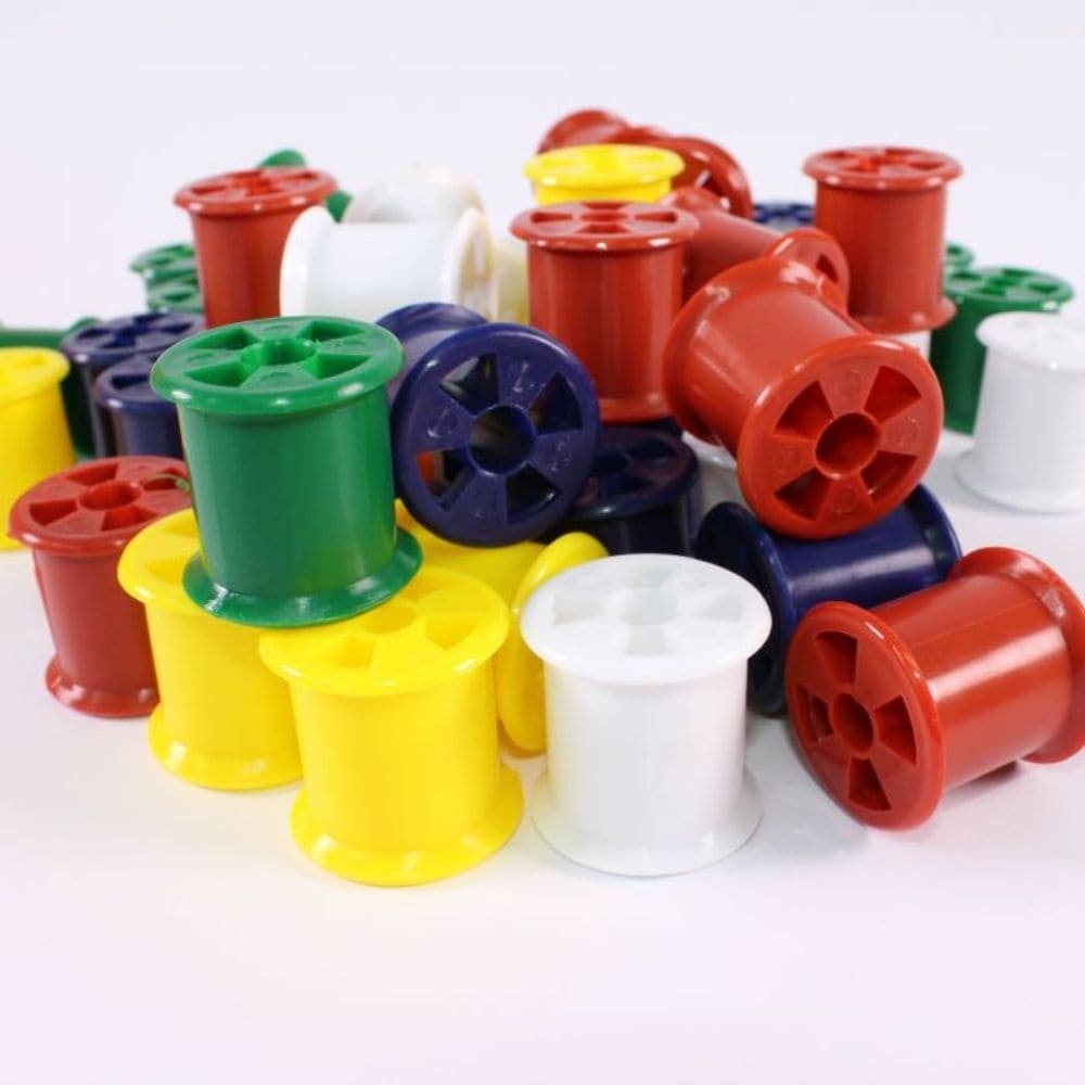 Cotton reels pack of 50, The Cotton reels pack of 50 is an essential tool for promoting the development of fine motor skills in children. These sturdy plastic reels are not only durable but also provide endless opportunities for fun and experimentation.With 50 cotton reels in each pack, children can engage in a variety of activities to enhance their motor skills. They can stack the reels as high as they can, challenging their balance and precision. Rolling the reels along the floor is another exciting way t