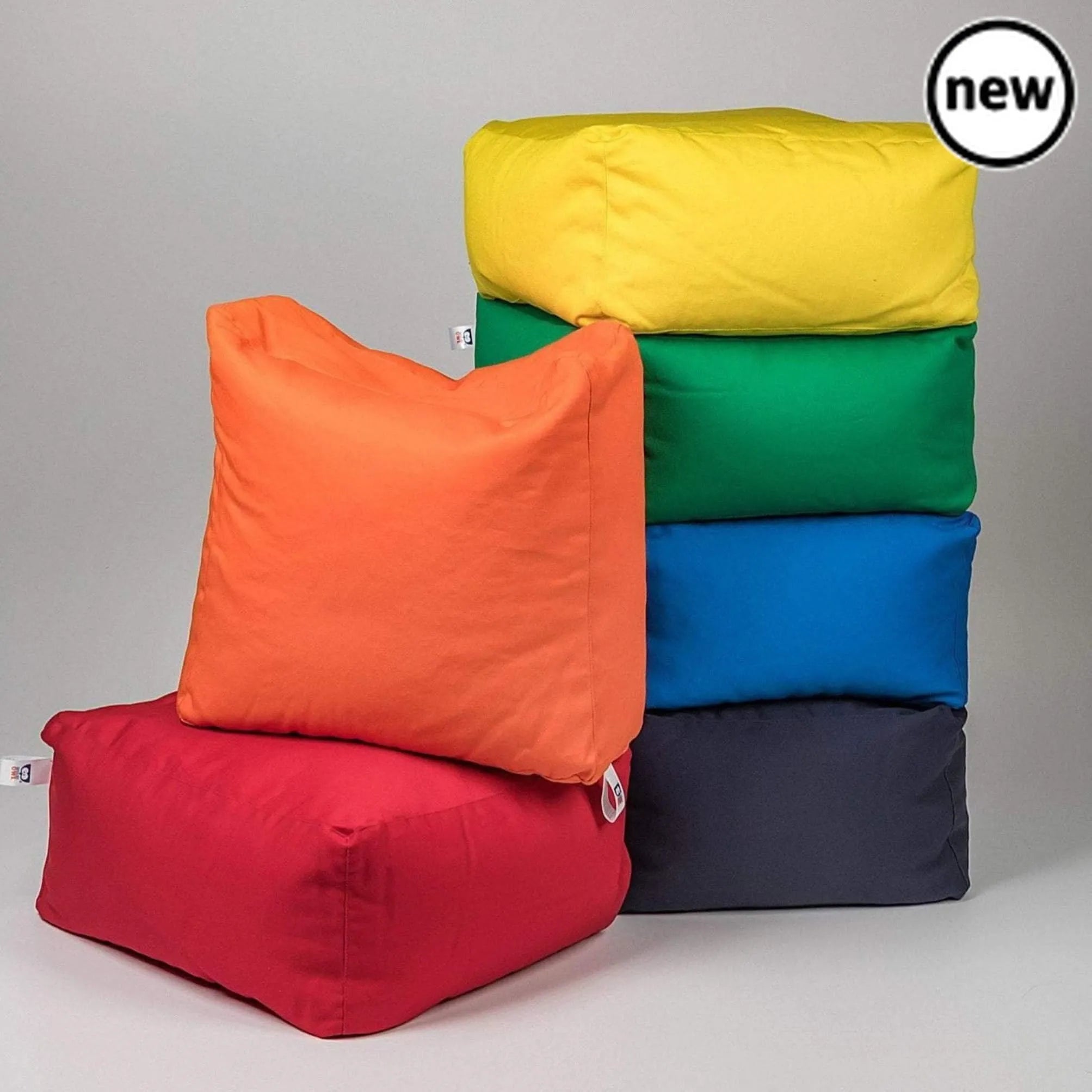 Cotton Square Poufs Set Of 12-Cotton Square Poufs Set Of 12