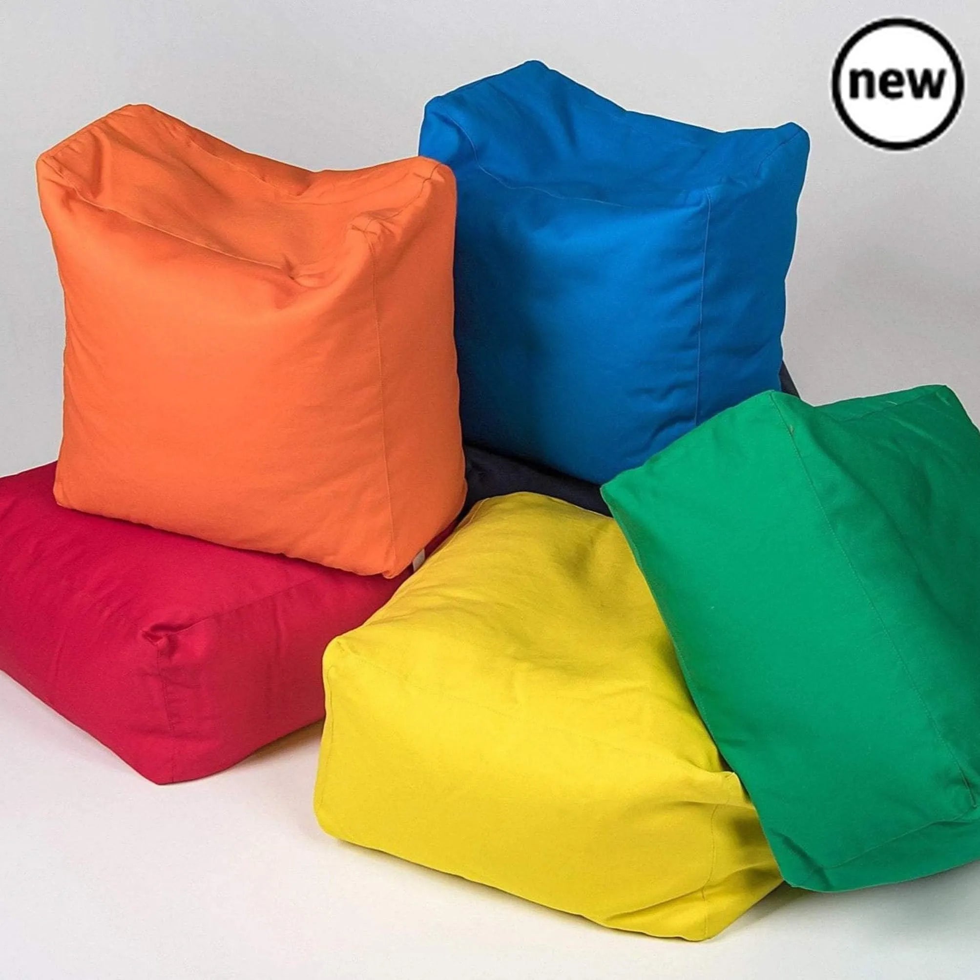 Cotton Square Poufs Set Of 12-Cotton Square Poufs Set Of 12