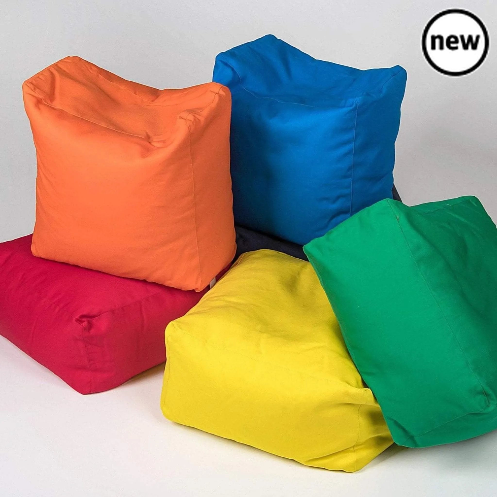 Cotton Square Poufs Set Of 12-Cotton Square Poufs Set Of 12