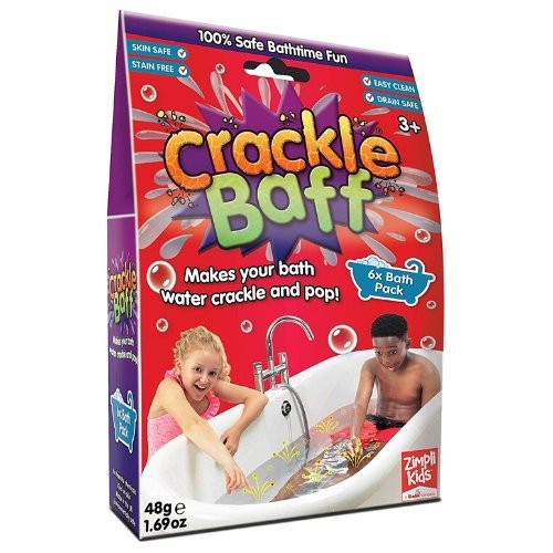 Crackle Baff 48g Pack, Introduce some fantastic fizzy snap crackle and pop fun to bath time with Crackle Baff. Just open the Crackle Baff, sprinkle it into the bath and then listen as the water crackles and pops like a classic cereal treat. Crackle Baff is such amazing fun when you are sat in the bath whilst the snap crackle and pops take hold. And when you're all done, just let the water go as you would normally and it will leave without a trace, readying the bath for next time. Each Crackle Baff pack incl