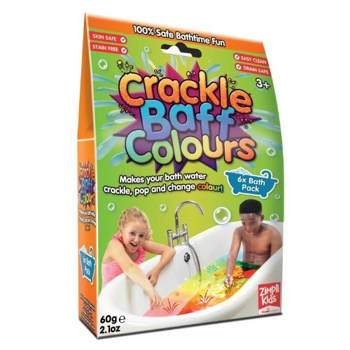 Crackle Baff Colours 6 Pack, Simply sprinkle Crackle Baff powder into a bath full of water and listen to it crackle, pop and fizz! The water will change colour too! Why not add some bubble bath for extra fun? Crackle Baff Colours dissolves completely, so when play has finished simply pull the plug and drain your bath as normal. Crackle Baff Colours offers a fun, sensory experience. It will be loved by children of all abilities, but especially those with additional needs such as Autism, Asperger's Syndrome, 