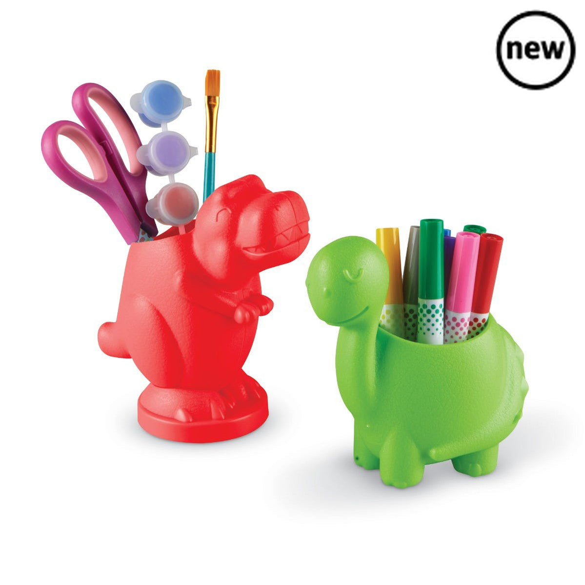 Create-a-Space Kiddy Centre Dinos, Create-a-Space™ Kiddy Centre: Dinos! is the dinosaur storage solution that’s perfect for dino fans to organise pencils, markers, scissors, glue stick, and more. There are 4 removable dinosaur stationery storage cups on the portable base with carrier handle. This means that stationery supplies are always within easy reach. Dinosaur fans will love organising their stationery with this fun Create-a-Space™ desk organiser. Store stationery supplies and move them with ease. This