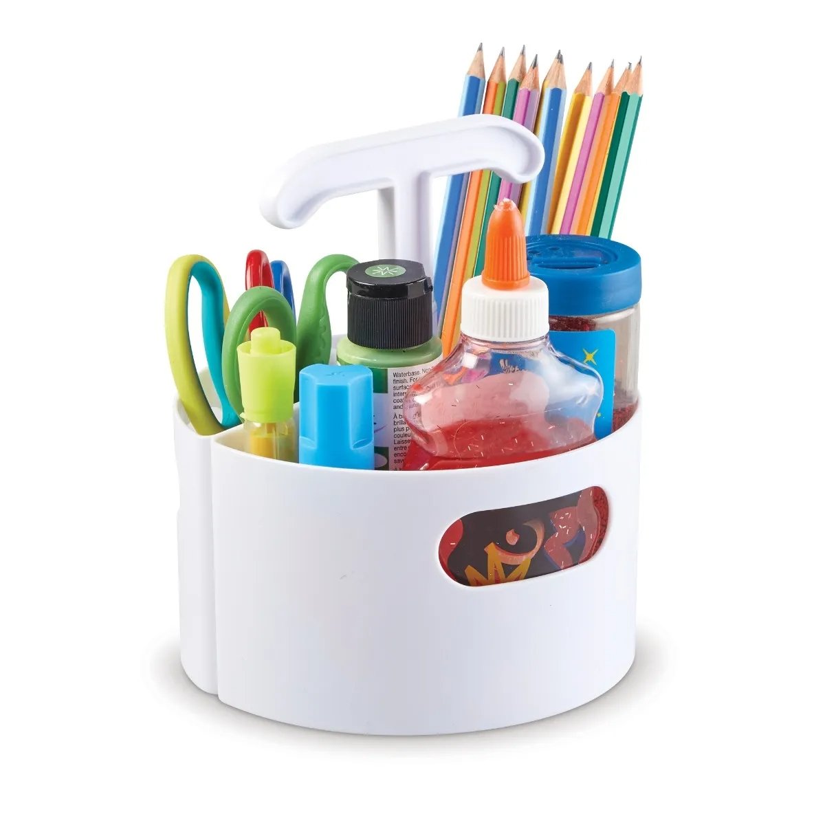 Create-a-Space Mini-Centre - White, Take creativity everywhere it takes you with a mini white version of multicolour Create-A-Space Mini-Centre. Tidy, sort and store maker materials and move them wherever you need them. This easy-carry Create-a-Space Mini-Centre organiser is ideal for classroom and home use. Three removable stationery storage compartments fit onto the easy-grip handle. The Create-A-Space Mini-Centre now in white! Our range of storage caddies brings an easy, convenient way to organise and pr