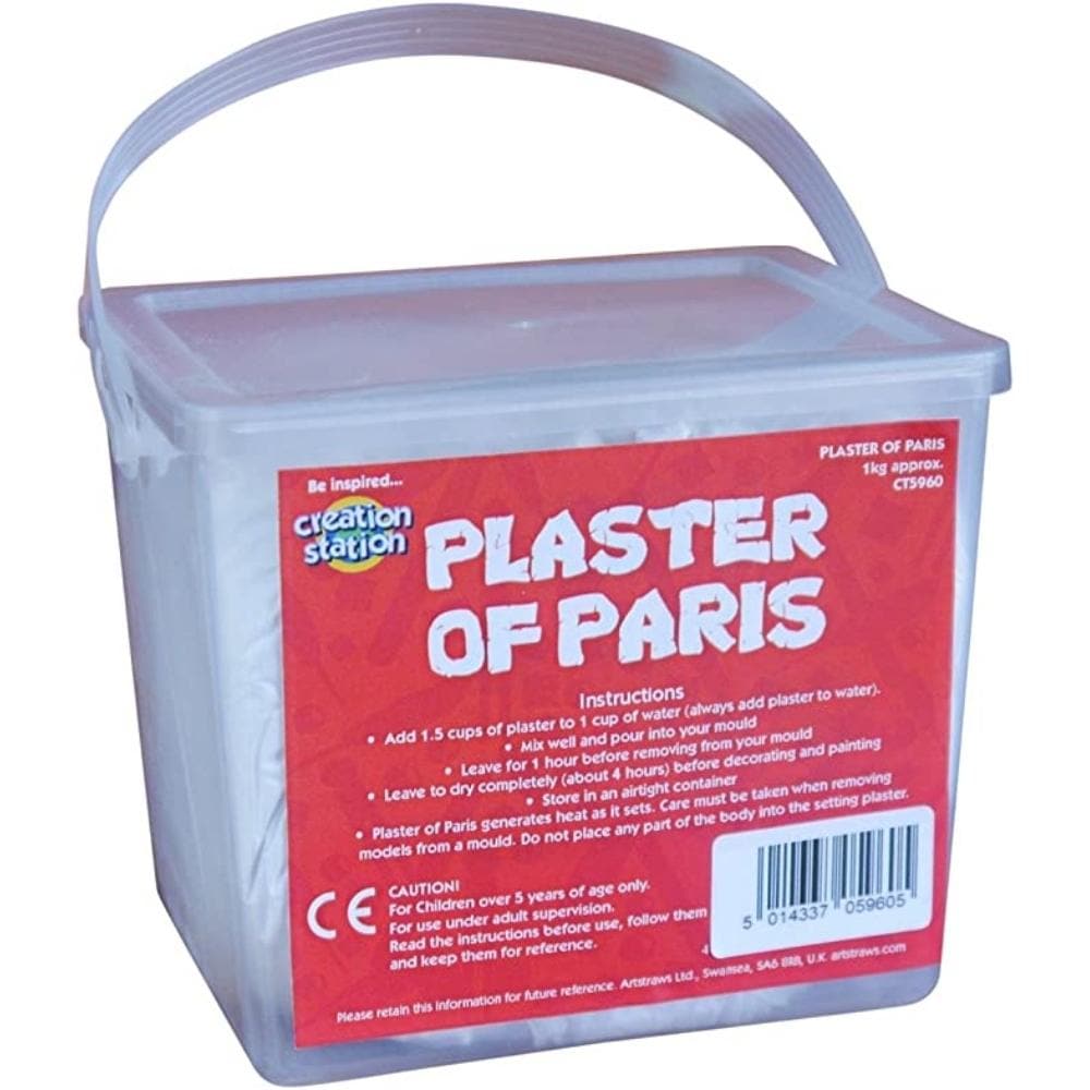 Creation Station 1 Kg Plaster of Paris, Unleash your creative potential with the Creation Station 1 Kg Plaster of Paris set, designed to cater to both beginners and professionals in the crafting and art world. The Plaster of Paris set stands out with its distinctive characteristics that make it a must-have for every craftsperson. Below are the detailed attributes and functionalities of the set: Features Exceptional Malleability: The plaster can be finely carved, turned, or sanded to achieve meticulous detai