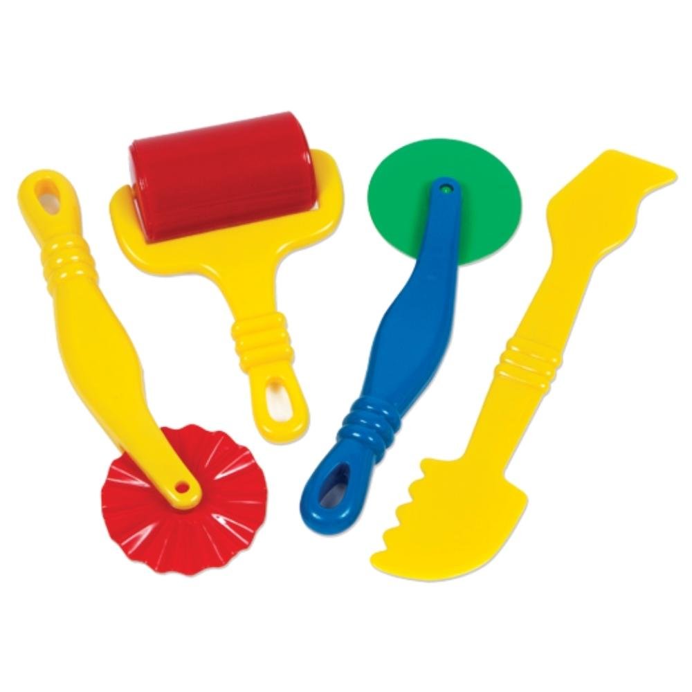 Creation Station Dough and Modelling Tools 4pcs, The brightly coloured Dough and Modelling Tools are the perfect addition to any child's creative playtime. Designed to inspire imagination and encourage the development of fine motor skills, these tools provide endless hours of fun.Whether your little one enjoys working with clay, plasticine, or dough, these tools are suitable for all types of modeling materials. They can easily mold and cut various designs, allowing their creativity to flourish.With four dif